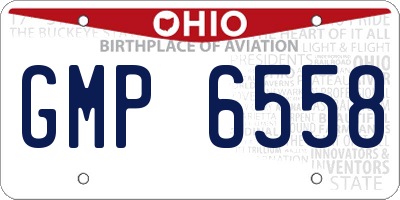 OH license plate GMP6558