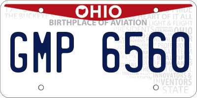 OH license plate GMP6560