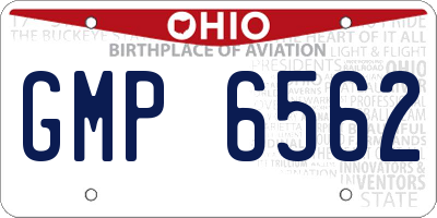 OH license plate GMP6562