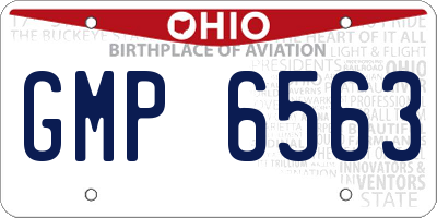 OH license plate GMP6563