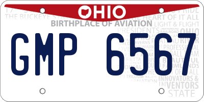 OH license plate GMP6567