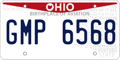 OH license plate GMP6568