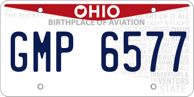OH license plate GMP6577