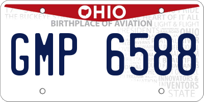OH license plate GMP6588