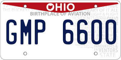 OH license plate GMP6600