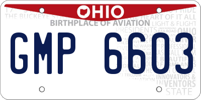OH license plate GMP6603