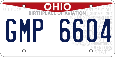 OH license plate GMP6604