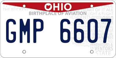 OH license plate GMP6607