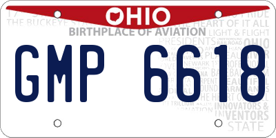 OH license plate GMP6618