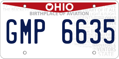 OH license plate GMP6635