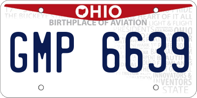 OH license plate GMP6639