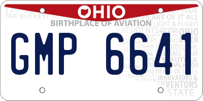 OH license plate GMP6641
