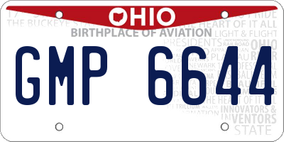 OH license plate GMP6644