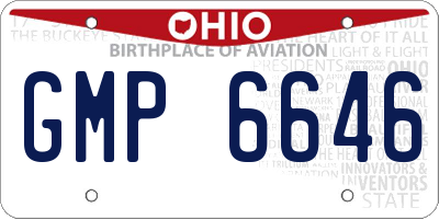 OH license plate GMP6646