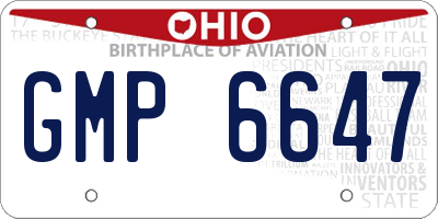 OH license plate GMP6647