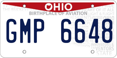 OH license plate GMP6648