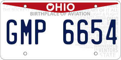 OH license plate GMP6654