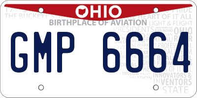 OH license plate GMP6664