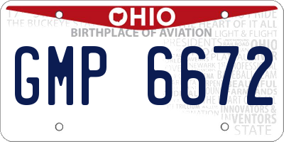 OH license plate GMP6672