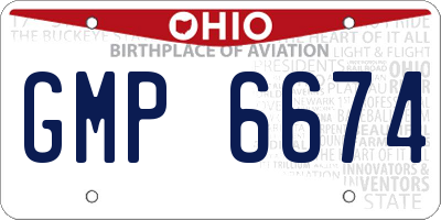 OH license plate GMP6674