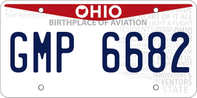 OH license plate GMP6682