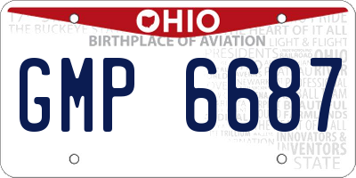 OH license plate GMP6687