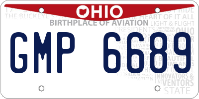 OH license plate GMP6689