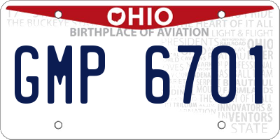 OH license plate GMP6701