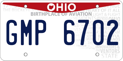 OH license plate GMP6702