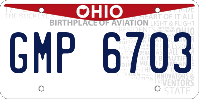 OH license plate GMP6703