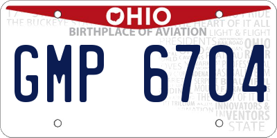 OH license plate GMP6704