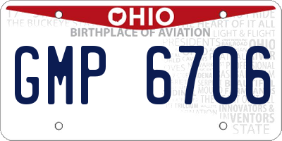 OH license plate GMP6706