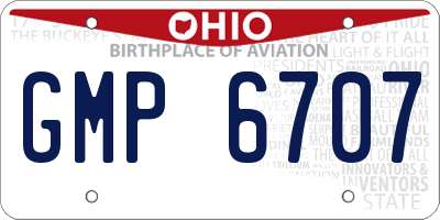 OH license plate GMP6707