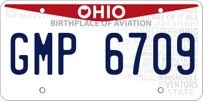 OH license plate GMP6709