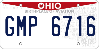 OH license plate GMP6716