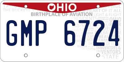 OH license plate GMP6724