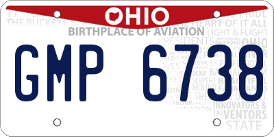 OH license plate GMP6738