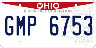 OH license plate GMP6753