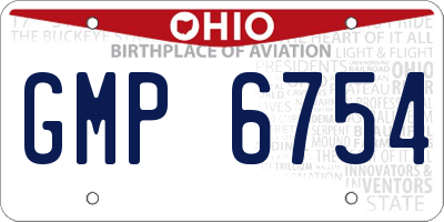 OH license plate GMP6754