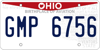 OH license plate GMP6756