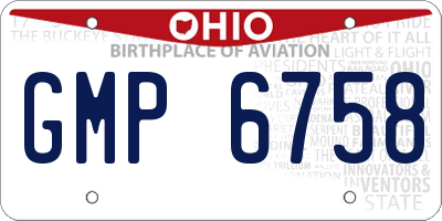 OH license plate GMP6758