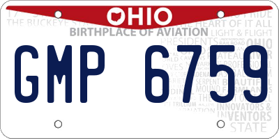 OH license plate GMP6759