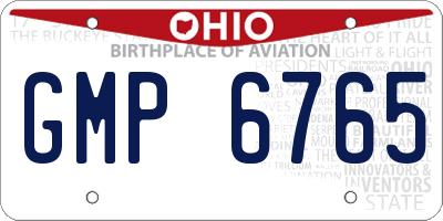 OH license plate GMP6765