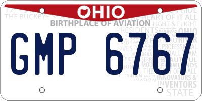 OH license plate GMP6767