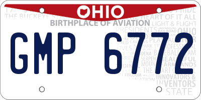 OH license plate GMP6772