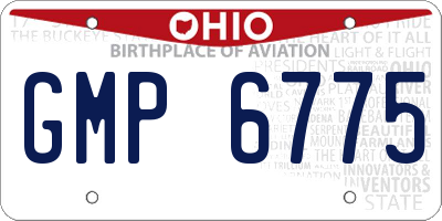 OH license plate GMP6775