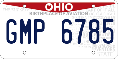 OH license plate GMP6785