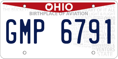 OH license plate GMP6791