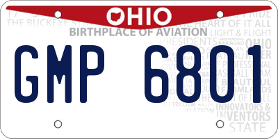 OH license plate GMP6801