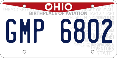 OH license plate GMP6802